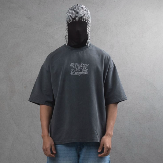 Enjoy the Suspend Baskılı Oversize Tshirt